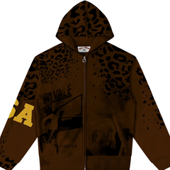 Vale Forever Safari Zip Up Hoodie Brown