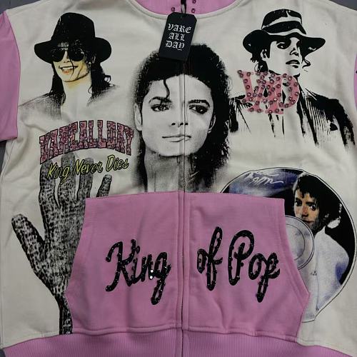 VARE All Day Vintage Pop Icon Graphic Zip Up Hoodie