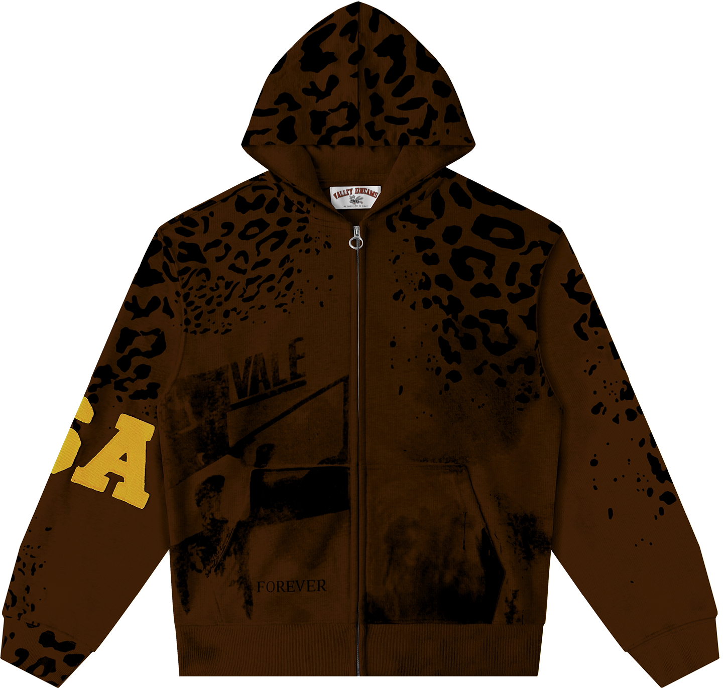 Vale Forever Safari Zip Up Hoodie Brown