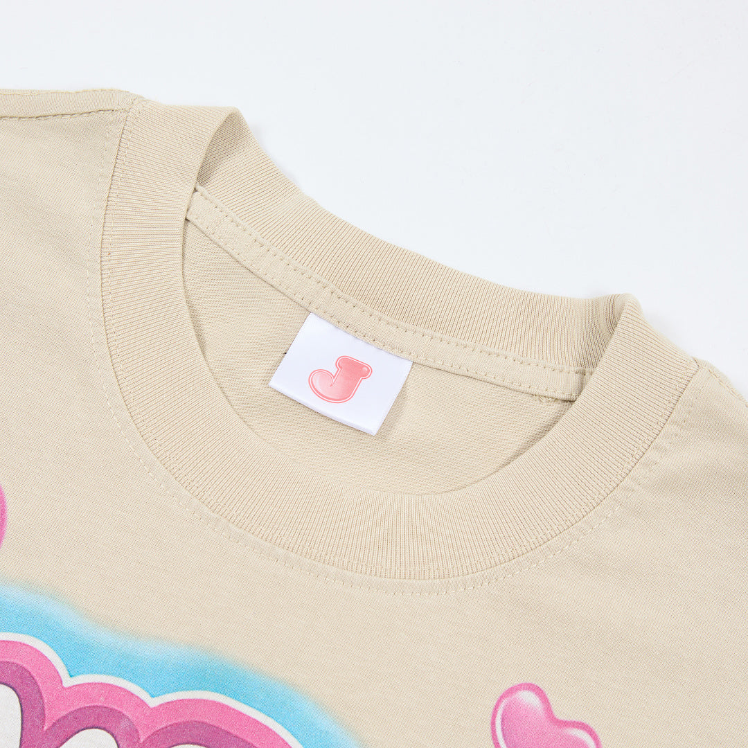 Jellybean Harley-Inspired Graphic Tee | Beige Double-Sided Print