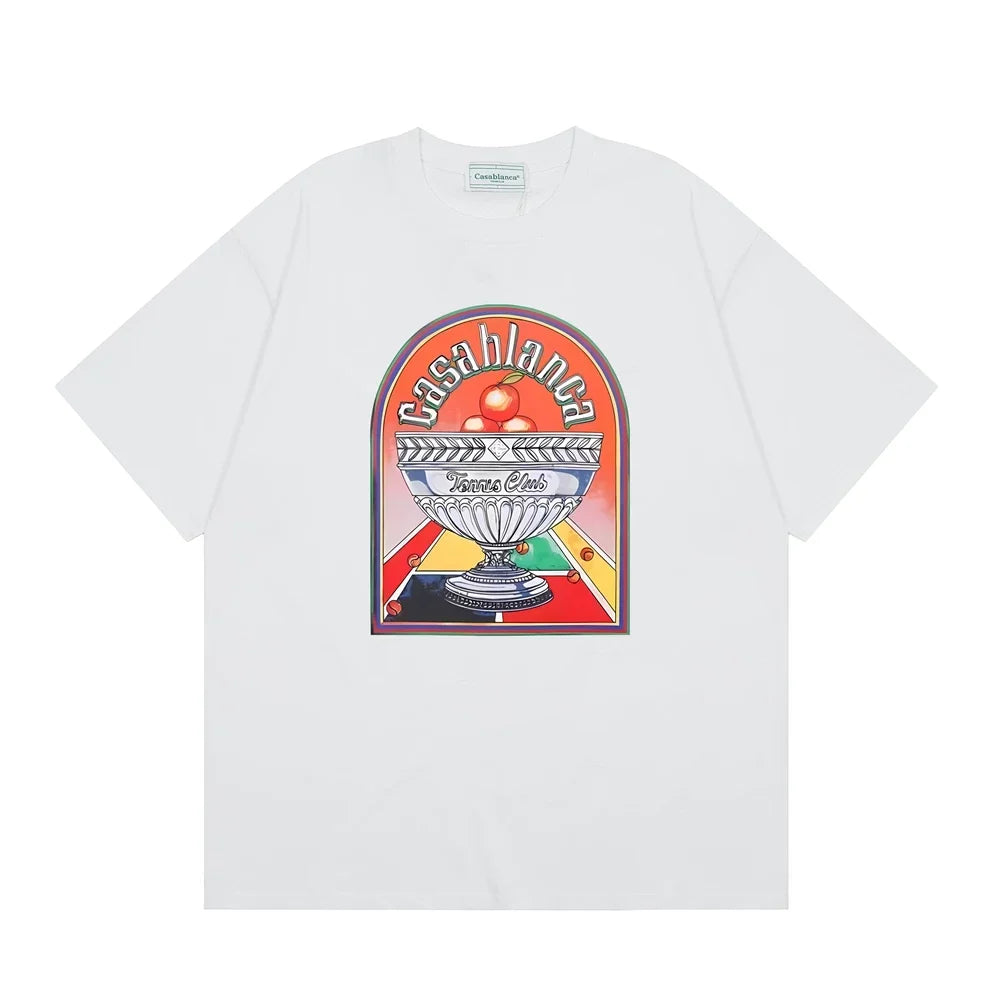 Casablanca Arch Tennis Court Back Graphic T-Shirt - White