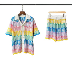 Casablanca Rainbow Wave Knit Set - Multi / Pastels