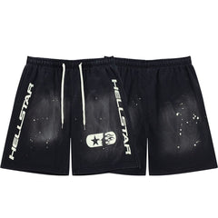 Dark Street‑Style Side Logo Print Drawstring Casual Summer Shorts