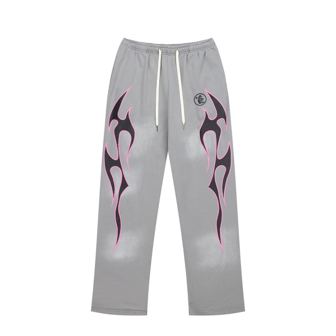 Y2K Street Elastic Drawstring Waist Wide‑Leg Graphic Casual Sweatpants