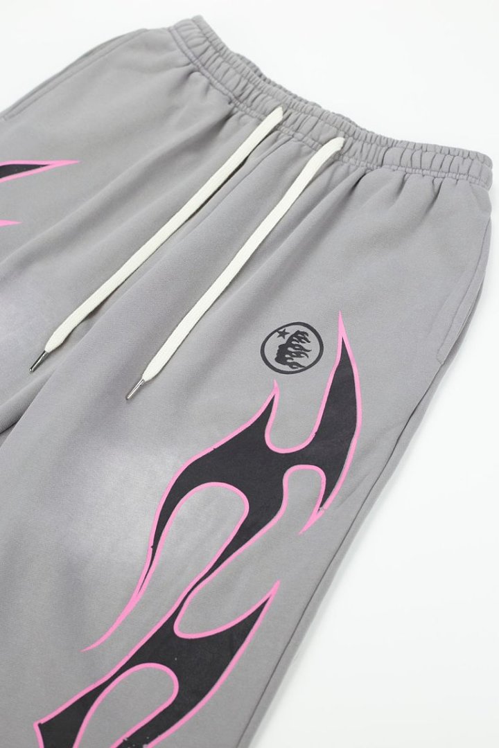 Y2K Street Elastic Drawstring Waist Wide‑Leg Graphic Casual Sweatpants